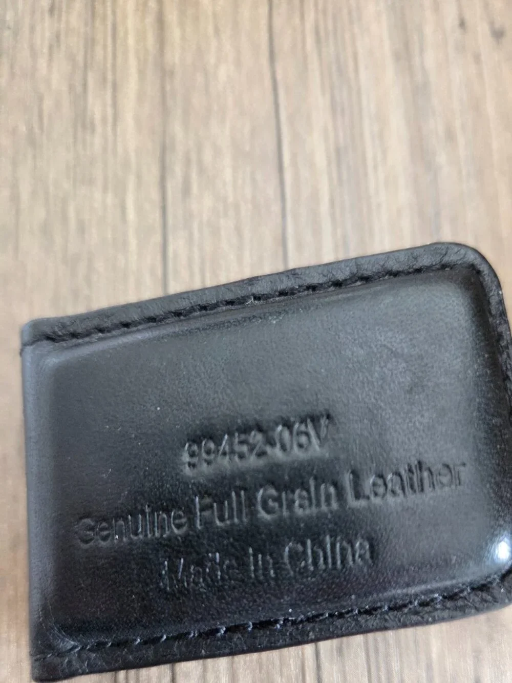 Harley Davidson Black Leather Magnetic Money Clip